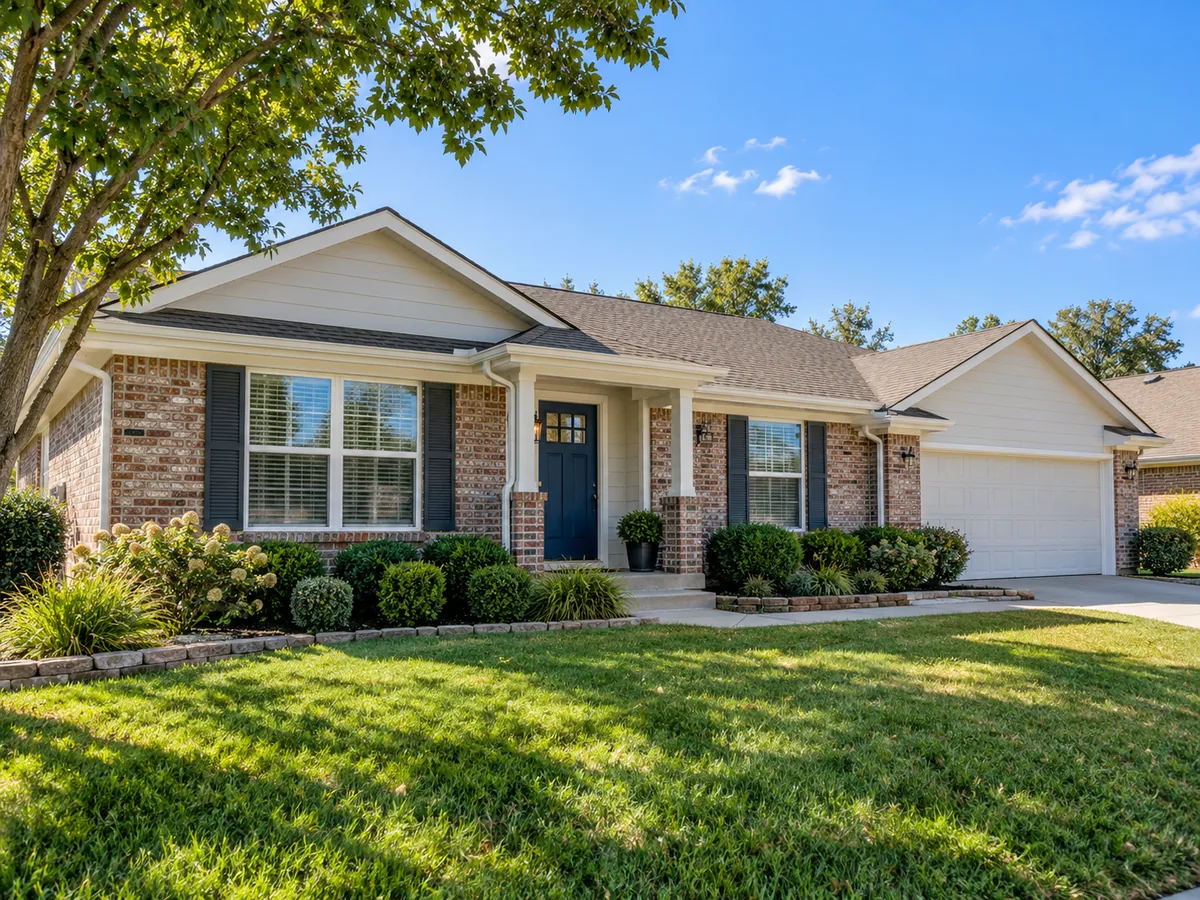 Exterior house painting in Tulsa: a freshly painted ranch home