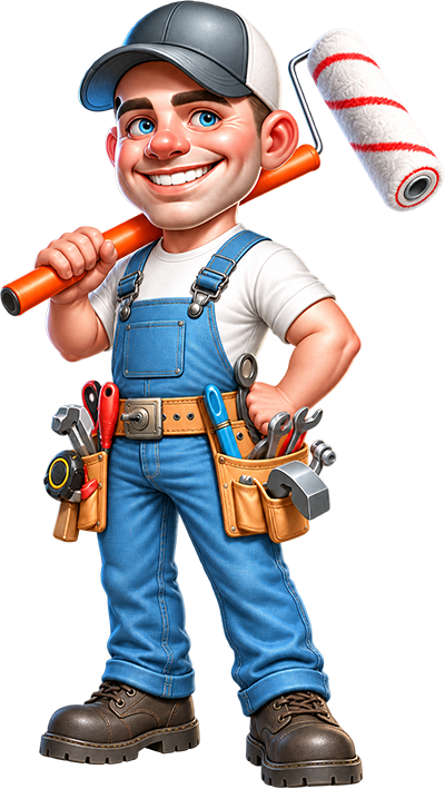 Chuck's Pro Painting mascot, a painter giving a thumbs up