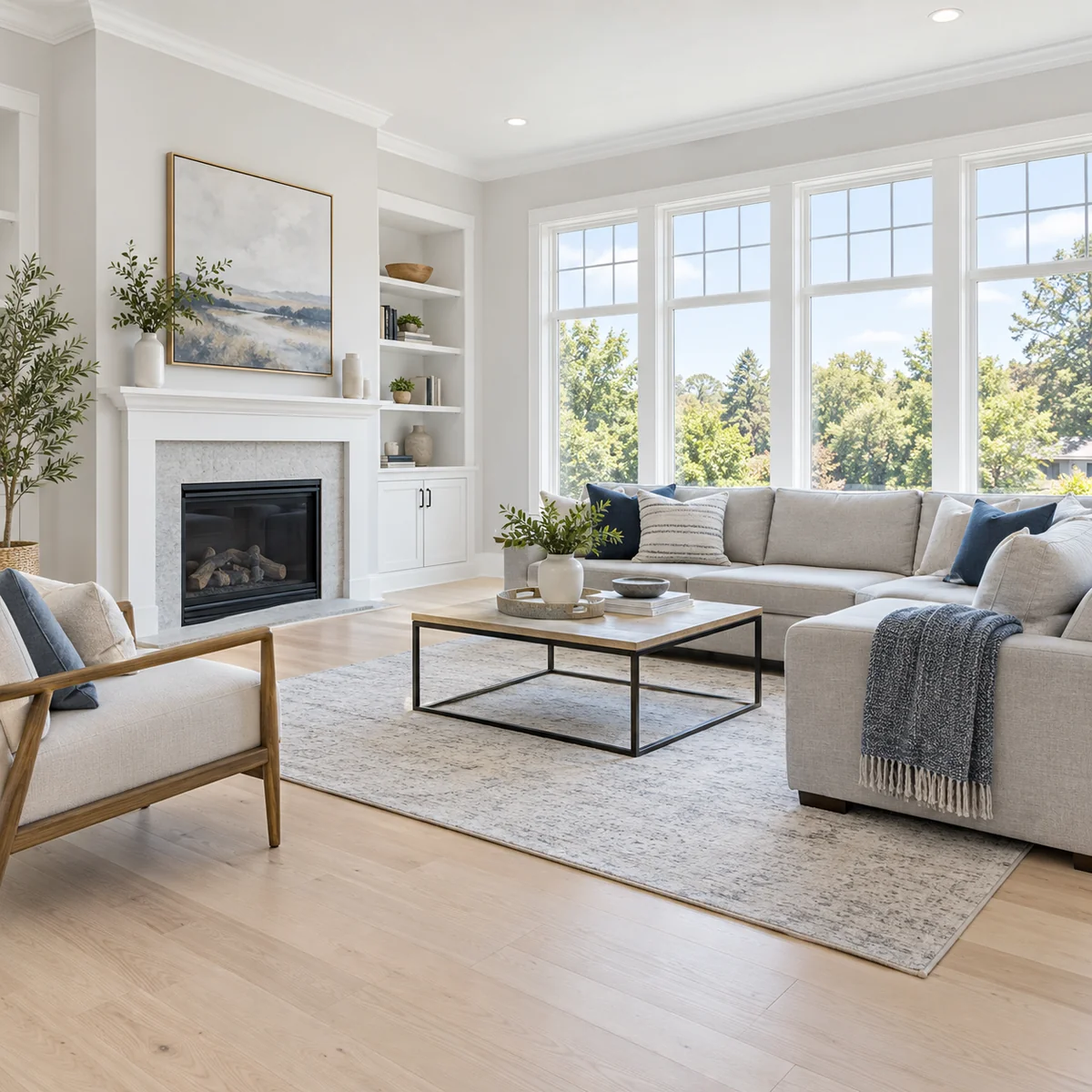 Freshly painted living room interior